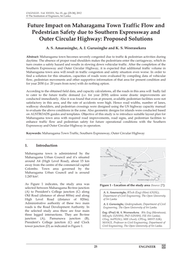 Future Impact on Maharagama Town Traffic Flow and Pedestrian Safety Due to Southern Expressway and Outer Circular Highway