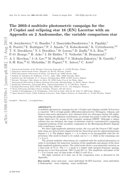 The 2003-4 Multisite Photometric Campaign for the Beta Cephei And