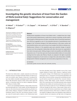 Investigating the Genetic Structure of Trout from the Garden of Ninfa (Central Italy): Suggestions for Conservation and Management