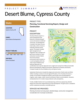 Desert Blume, Cypress County