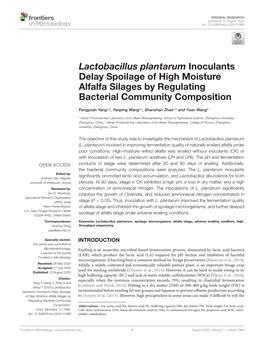 Lactobacillus Plantarum Inoculants Delay Spoilage of High Moisture Alfalfa Silages by Regulating Bacterial Community Composition