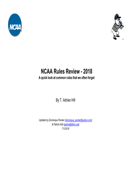 NCAA Rules Review - 2018 a Quick Look at Common Rules That We Often Forget
