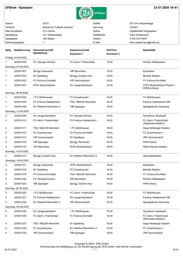 Dfbnet - Spielplan 23.07.2020 16:41