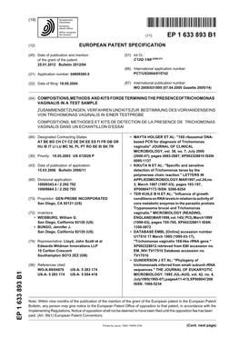 Compositions, Methods and Kits for Determining the Presence of Trichomonas Vaginalis in a Test Sample