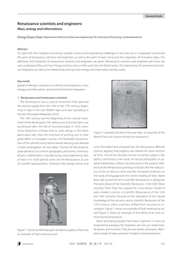 Renaissance Scientists and Engineers: Mass, Energy and Informations