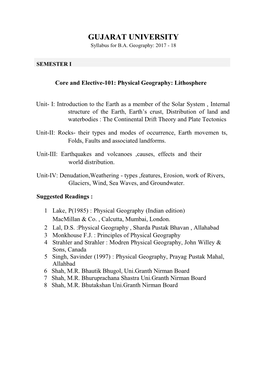 BA Geography Sem-1 to 6 2017-18