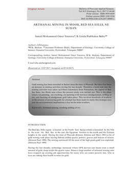 Artisanal Mining in Mook, Red Sea Hills, Ne Sudan