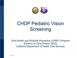 CHDP Pediatric Vision Screening