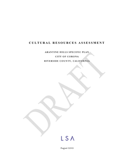 Cultural Resources Assessment