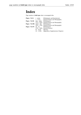 Page Numbers in Bold Type Relate to Monograph Titles Index A769