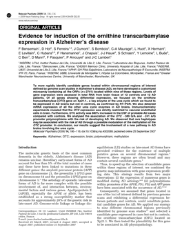 Evidence for Induction of the Ornithine Transcarbamylase Expression in Alzheimer's Disease