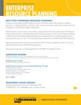 Enterprise Resource Planning (ERP) Certificate