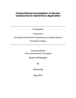 Computational Investigation of Heusler Compounds for Spintronics Application