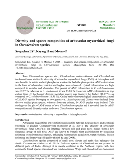 Diversity and Species Composition of Arbuscular Mycorrhizal Fungi in Clerodendrum Species