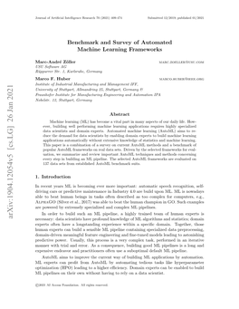 Benchmark and Survey of Automated Machine Learning Frameworks