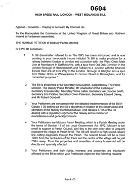 High Speed Rail (London - West Midlands) Bill