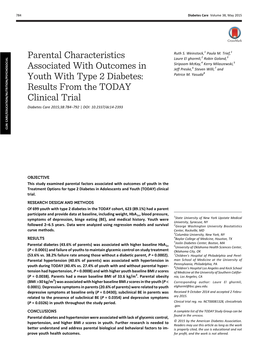 Results from the TODAY Clinical Trial