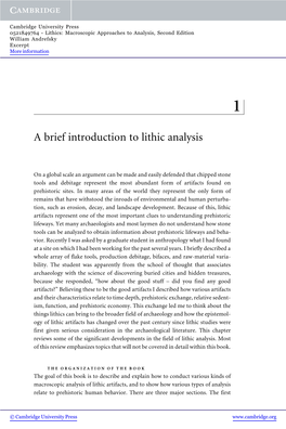 A Brief Introduction to Lithic Analysis