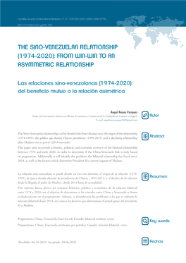 The Sino-Venezuelan Relationship (1974-2020): from Win-Win to an Asymmetric Relationship