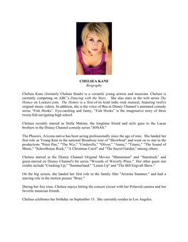 CHELSEA KANE Biography