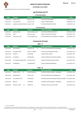 Liga Revelação Sub 23 Campeonato Portugal MAPA DE JOGOS A