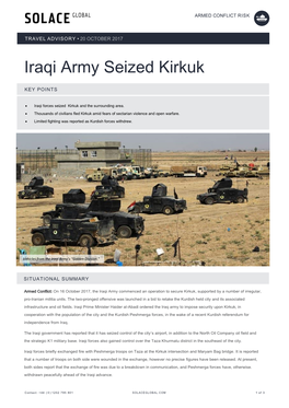 Iraqi Army Seized Kirkuk