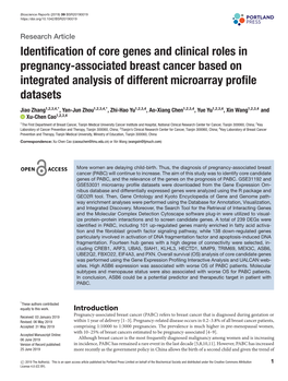 Identification of Core Genes and Clinical Roles in Pregnancy