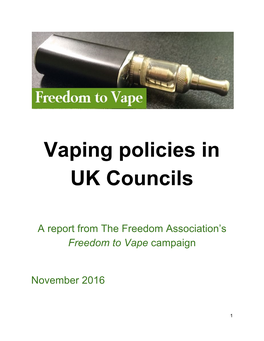 Vaping Policies in UK Councils