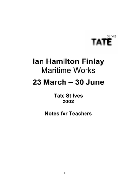 Ian Hamilton Finlay Maritime Works