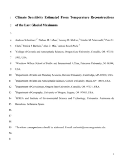 Climate Sensitivity Estimated from Temperature Reconstructions of The