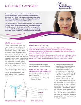 Inside Knowledge 2018 Uterine Cancer Factsheet