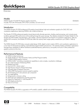 NVIDIA Quadro FX 3700 Graphics Board Overview