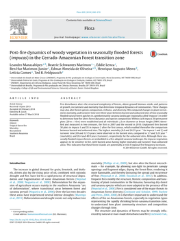 Post-Fire Dynamics of Woody Vegetation in Seasonally