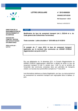 LETTRE CIRCULAIRE N° 20120000028 1