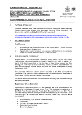 Blaby District Council's Core Strategy PDF 67 KB
