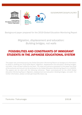 Possibilities and Constraints of Immigrant Students in the Japanese Educational System