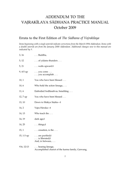 Vajrakilaya Addendum