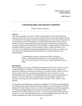 Cinematography and Character Depiction