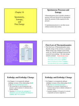 Chapter 16 Spontaneity, Entropy, and Free Energy