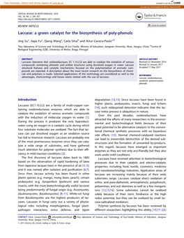 Laccase: a Green Catalyst for the Biosynthesis of Poly-Phenols