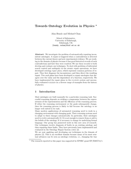Towards Ontology Evolution in Physics *