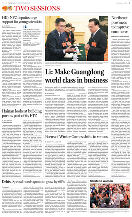 Li: Make Guangdong World Class in Business