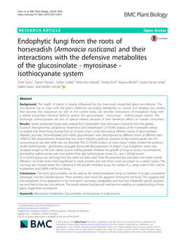 Endophytic Fungi from the Roots of Horseradish (Armoracia Rusticana)