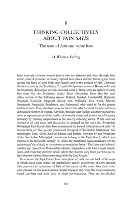 The Uses of Jain Sati Name Lists