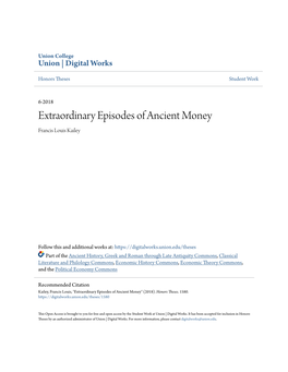 Extraordinary Episodes of Ancient Money Francis Louis Kailey