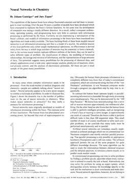 Neural Networks in Chemistry