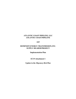 ATLANTIC COAST PIPELINE, LLC ATLANTIC COAST PIPELINE And