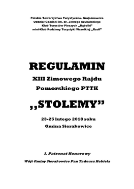 Regulamin ,,Stolemy”