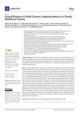 Liquid Biopsies in Solid Cancers: Implementation in a Nordic Healthcare System