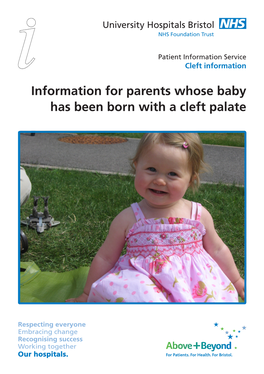 Information for Parents Whose Baby Has Been Born with a Cleft Palate